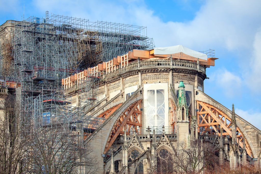 lefrancophile Notre Dame with Scaffolding