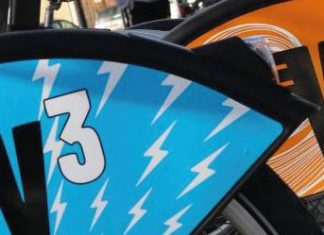 V3 and VCub self-service bike rental V3 Logo on Bordeaux rental bikes