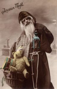 postcard of father christmas